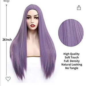 Purple lavender lilac long wig women